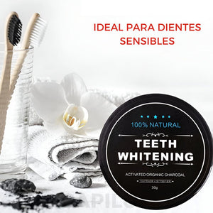 Blanqueador con Carbón Activo Vegano + Cepillo de Bambú