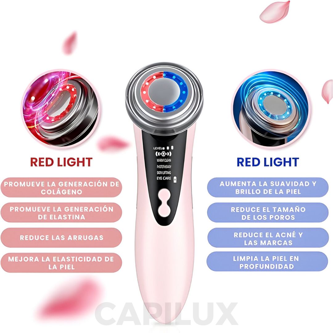 Masajeador Facial LED Terapia 4 en 1 CAPILUX