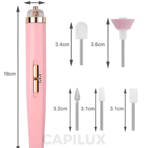 Lima de Uñas Eléctrica con Cabezales CAPILUX